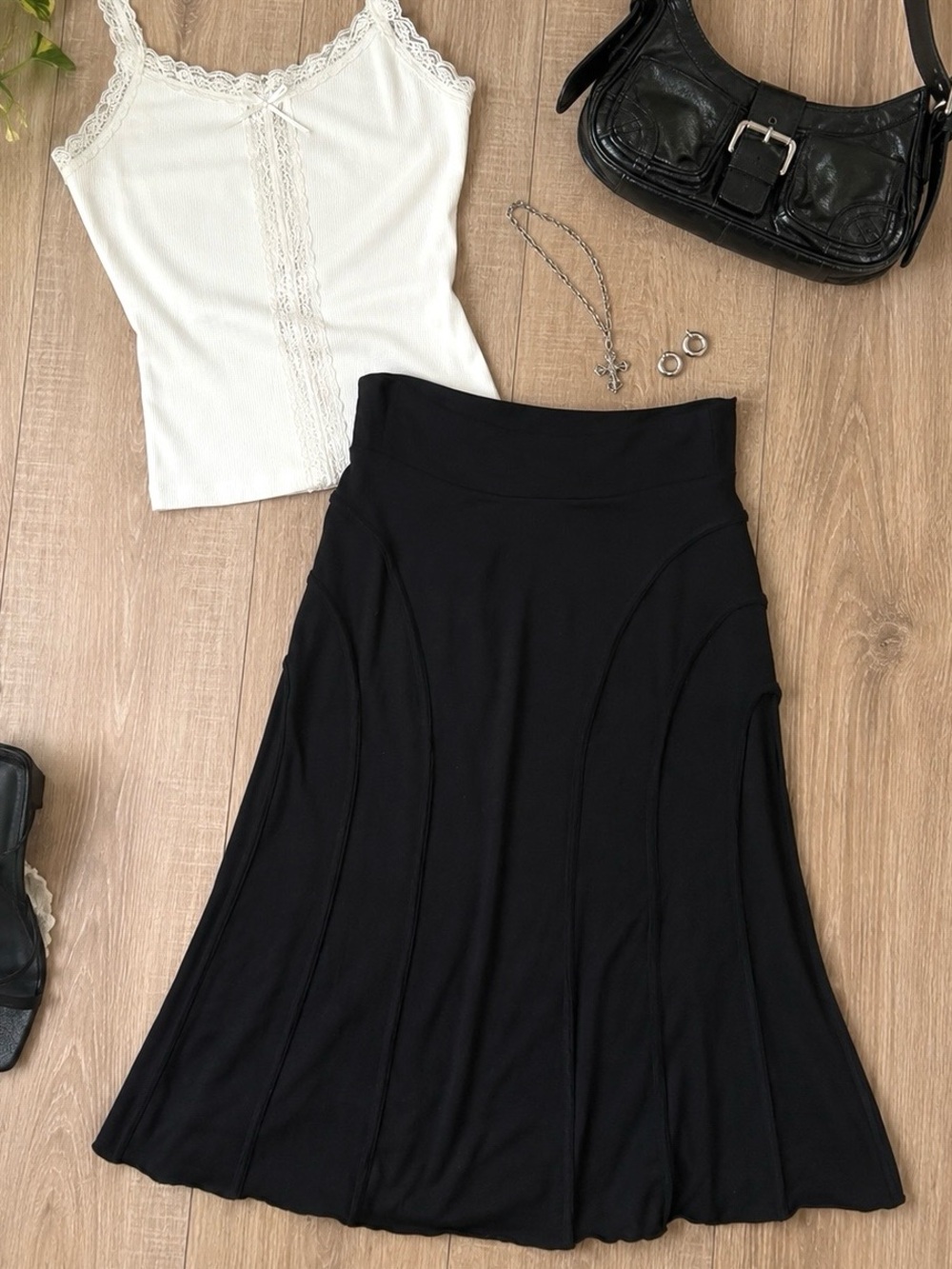 vintage y2k missoni black panel maxi/midi skirt